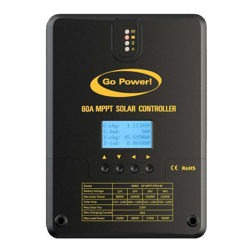 Go Power! 60 Amp MPPT Solar Controller 150VDC w/ Display