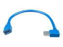 USB extension cable 0,3m one side right angle