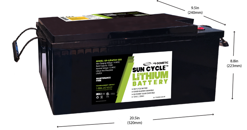 Go Power! 250 Amp/hr Lithium Battery 12 Volt