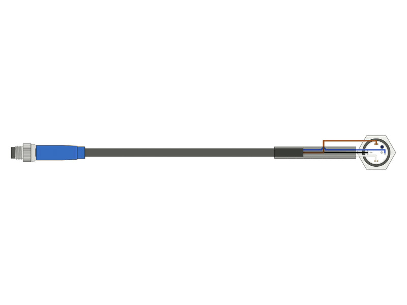 Illuminated Switch Cable Assembly, M8 4pin Male to Switch