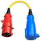 Adapter Cord 32A/3 to single ph.-CEE Plug 5P/CEE Coupling 3P